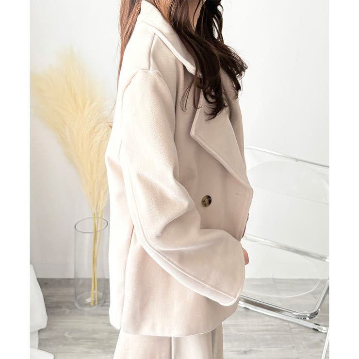 ショート丈ダブルボタンコート レディース 秋冬 | Dewlily | 詳細画像21 