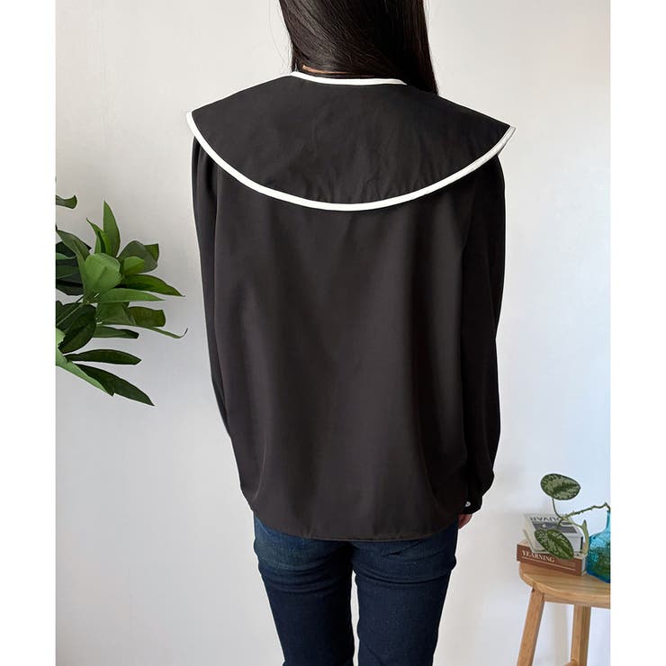 セーラー風配色リボンブラウス レディース シャツ | Dewlily | 詳細画像19 