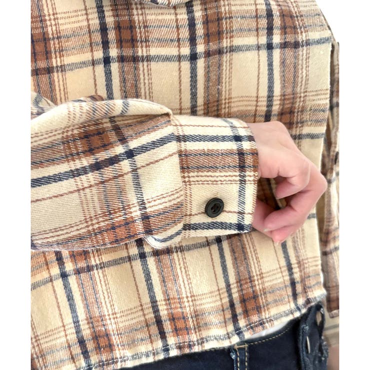 クロップド丈チェックシャツ レディース トップス | Dewlily | 詳細画像26 