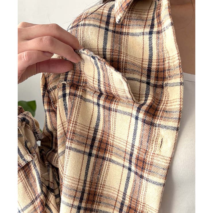 クロップド丈チェックシャツ レディース トップス | Dewlily | 詳細画像27 