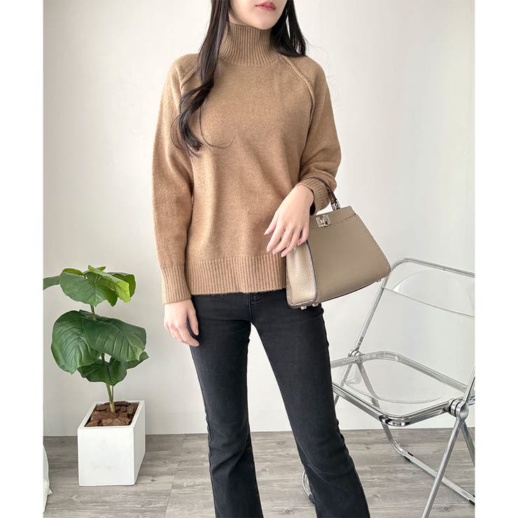 ソフトタッチハイネックニット レディース 長袖 | Dewlily | 詳細画像4 