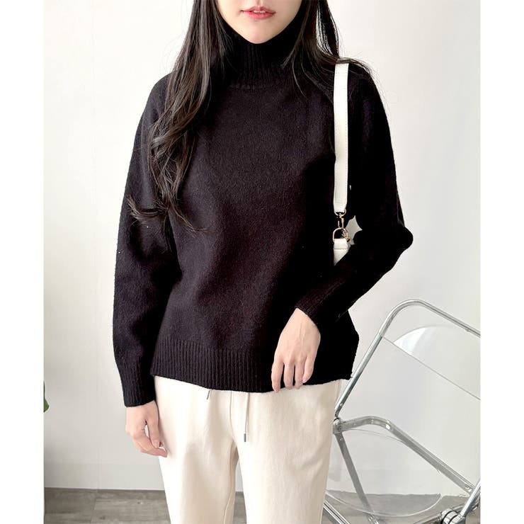 ソフトタッチハイネックニット レディース 長袖 | Dewlily | 詳細画像9 