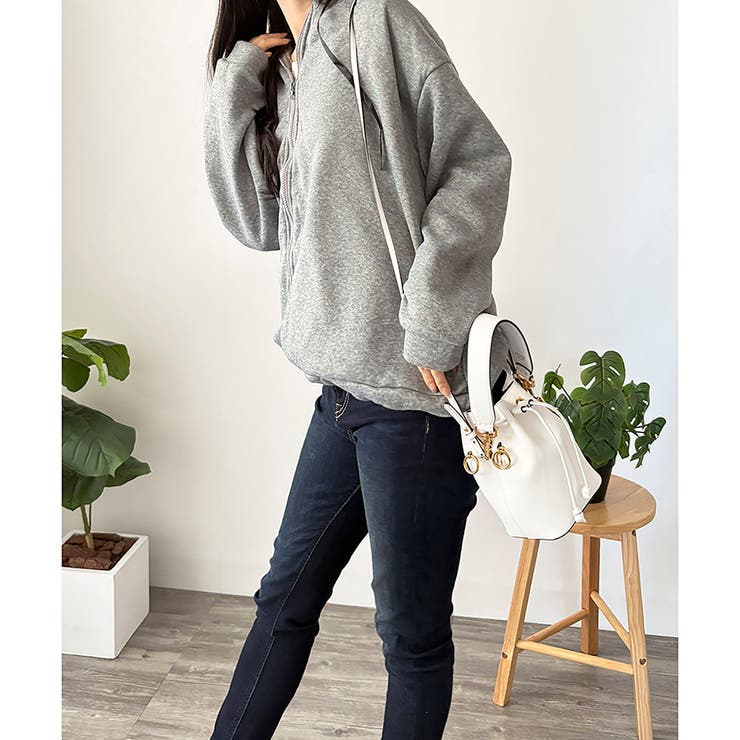 ビッグシルエットロゴジップパーカー レディース フード付き | Dewlily | 詳細画像14 