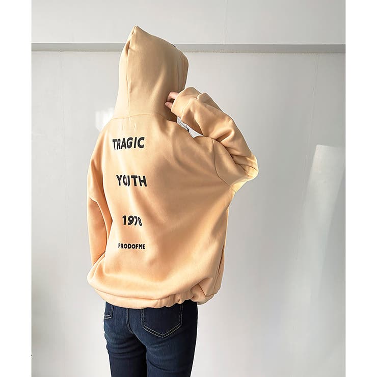 ビッグシルエットロゴジップパーカー レディース フード付き | Dewlily | 詳細画像17 