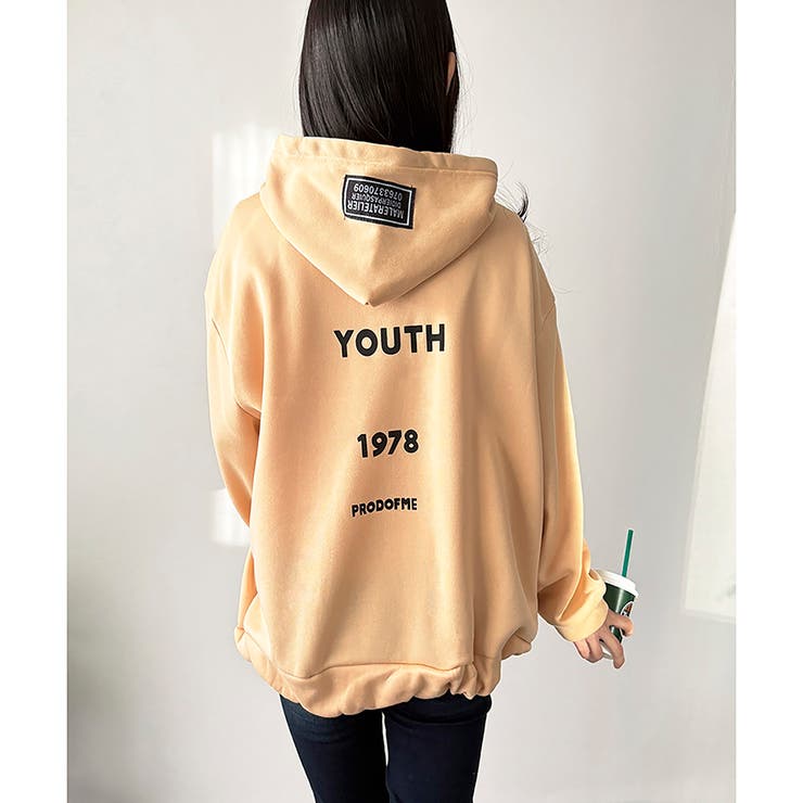 ビッグシルエットロゴジップパーカー レディース フード付き | Dewlily | 詳細画像18 