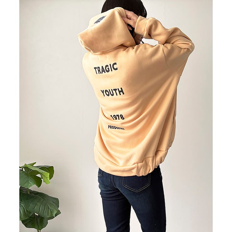 ビッグシルエットロゴジップパーカー レディース フード付き | Dewlily | 詳細画像20 