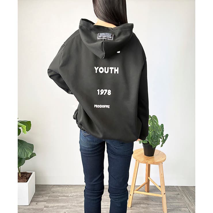 ビッグシルエットロゴジップパーカー レディース フード付き | Dewlily | 詳細画像26 