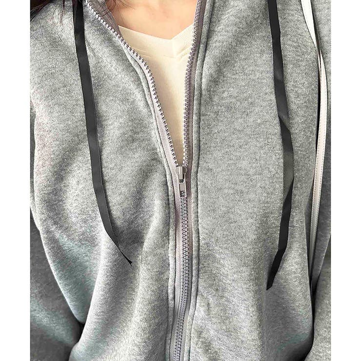 ビッグシルエットロゴジップパーカー レディース フード付き | Dewlily | 詳細画像29 