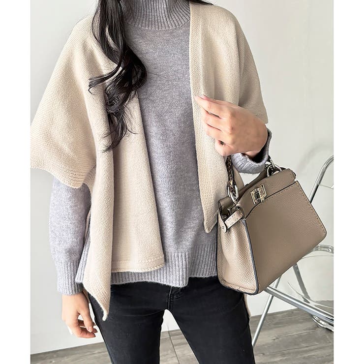 ポンチョ風ニットカーディガン レディース 羽織 | Dewlily | 詳細画像17 