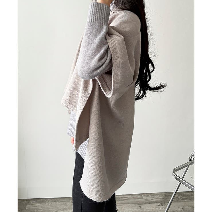 ポンチョ風ニットカーディガン レディース 羽織 | Dewlily | 詳細画像23 