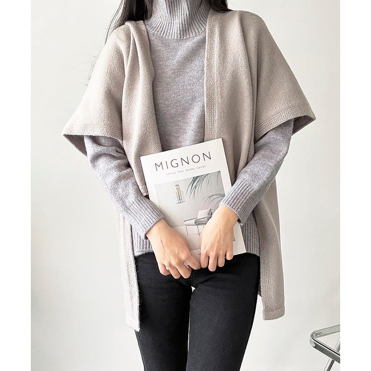 ポンチョ風ニットカーディガン レディース 羽織 | Dewlily | 詳細画像24 
