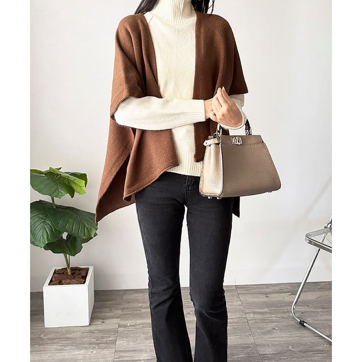 ポンチョ風ニットカーディガン レディース 羽織 | Dewlily | 詳細画像30 