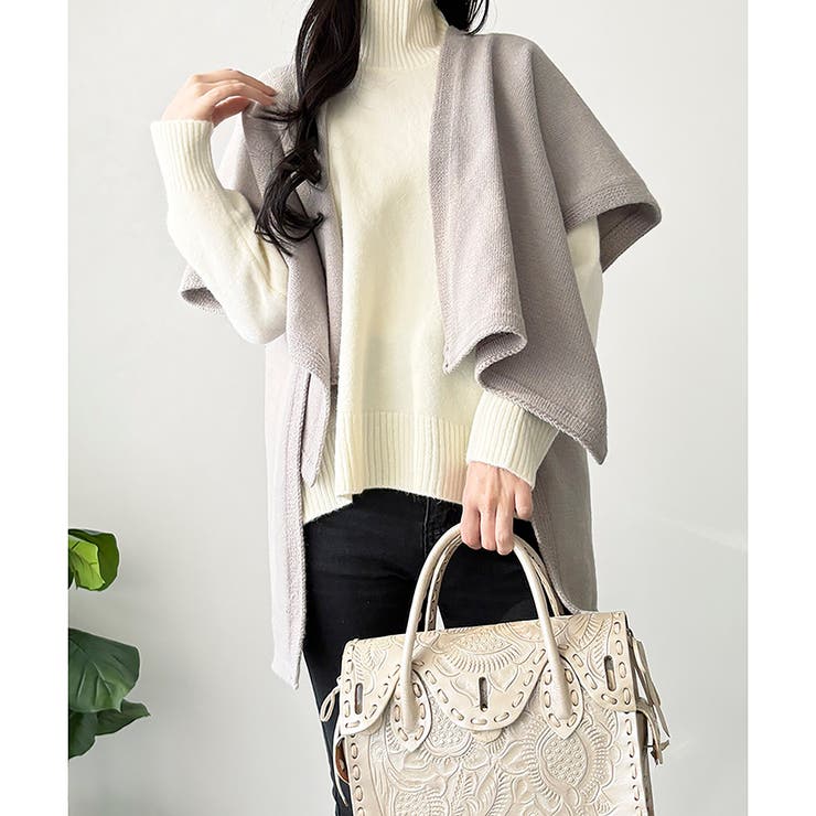 ポンチョ風ニットカーディガン レディース 羽織 | Dewlily | 詳細画像8 