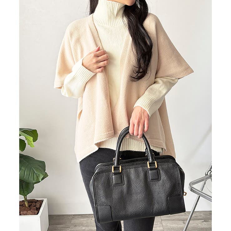 アイボリー | ポンチョ風ニットカーディガン レディース 羽織 | Dewlily