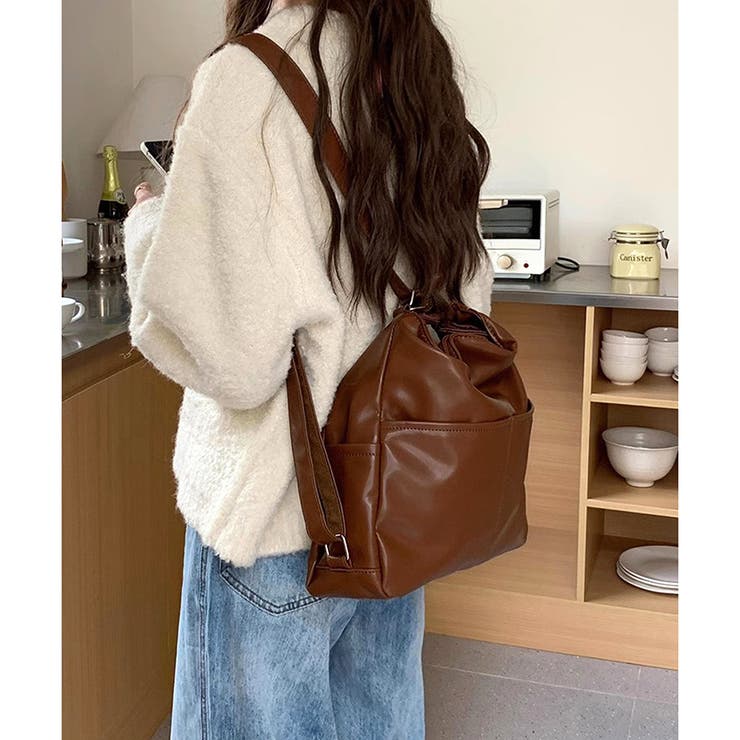 ソフトタッチ2WAYリュックショルダーバッグ レディース 大容量 | Dewlily | 詳細画像9 