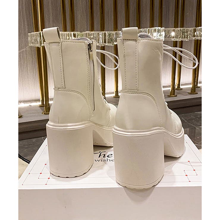 レースアップチャンキーショートブーツ レディース 厚底 | Dewlily | 詳細画像16 