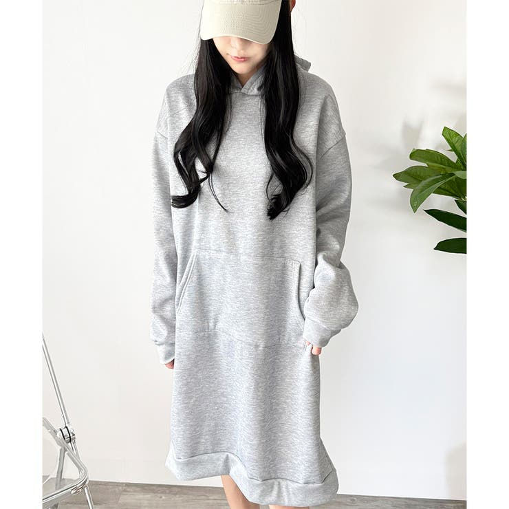 スウェットパーカーワンピース レディース 裏起毛 | Dewlily | 詳細画像10 