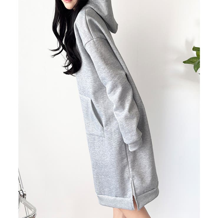 スウェットパーカーワンピース レディース 裏起毛 | Dewlily | 詳細画像2 