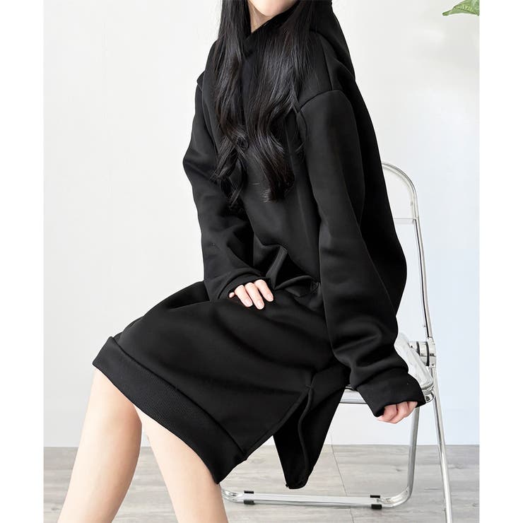 スウェットパーカーワンピース レディース 裏起毛 | Dewlily | 詳細画像23 