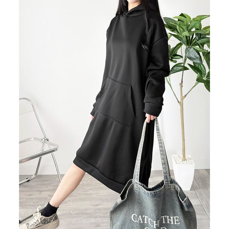 スウェットパーカーワンピース レディース 裏起毛 | Dewlily | 詳細画像24 