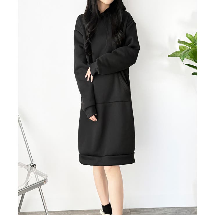 スウェットパーカーワンピース レディース 裏起毛 | Dewlily | 詳細画像25 