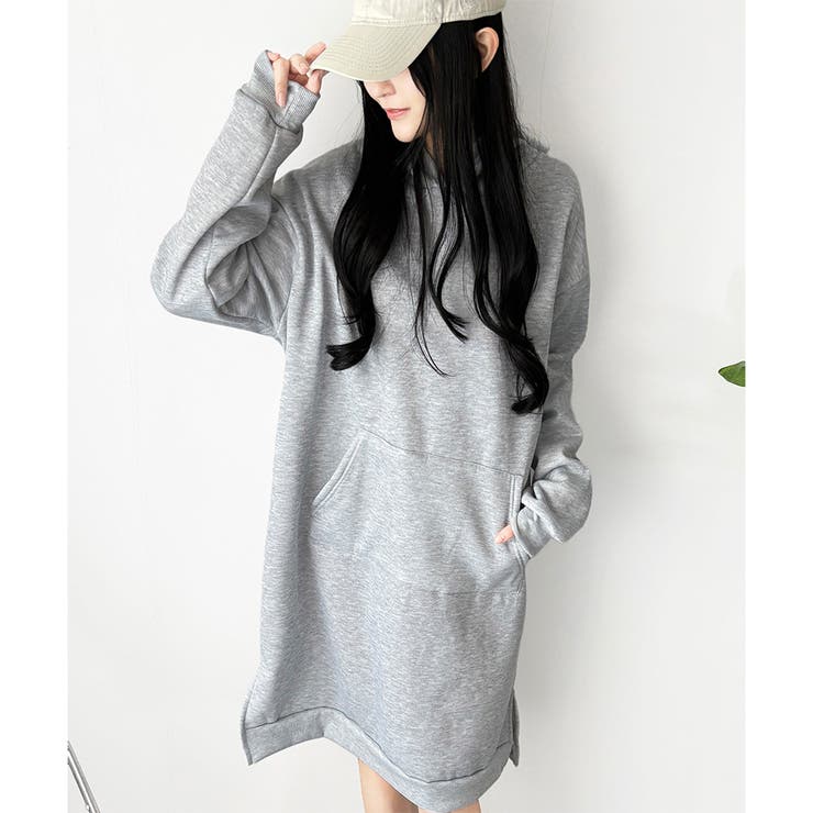 スウェットパーカーワンピース レディース 裏起毛 | Dewlily | 詳細画像9 