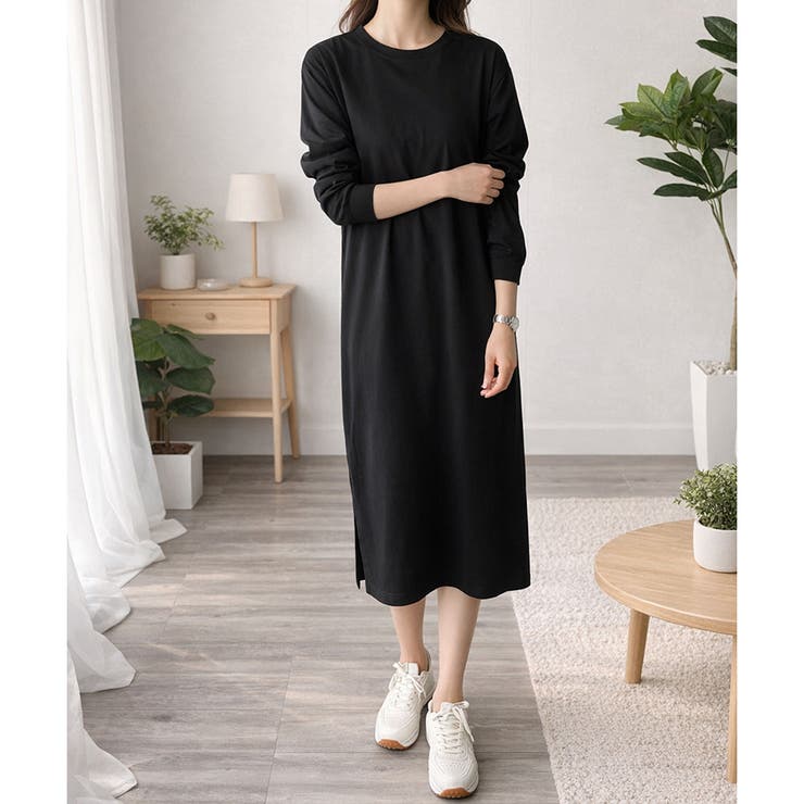 ロングスリーブTシャツワンピース レディース カジュアル | Dewlily | 詳細画像19 