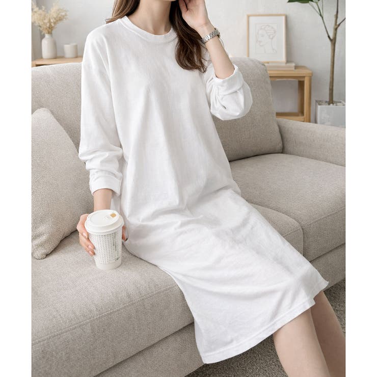 ロングスリーブTシャツワンピース レディース カジュアル | Dewlily | 詳細画像6 