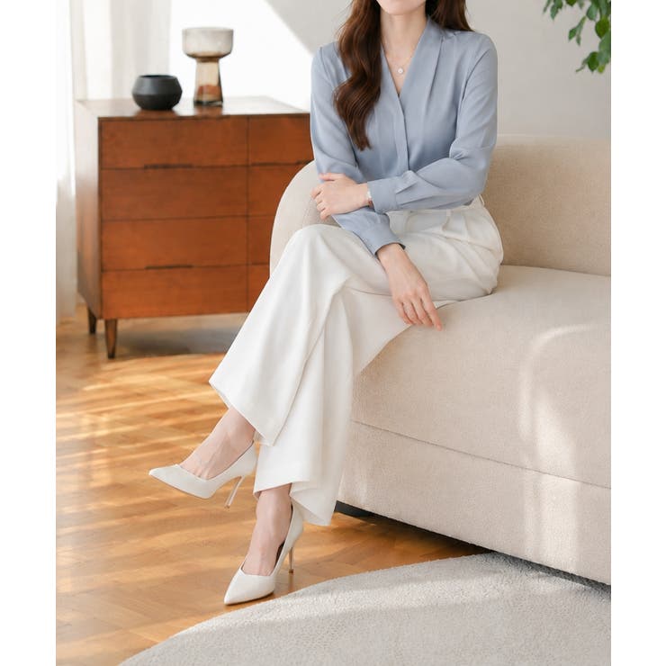 スキッパーネックブラウス レディース カジュアル | Dewlily | 詳細画像14 