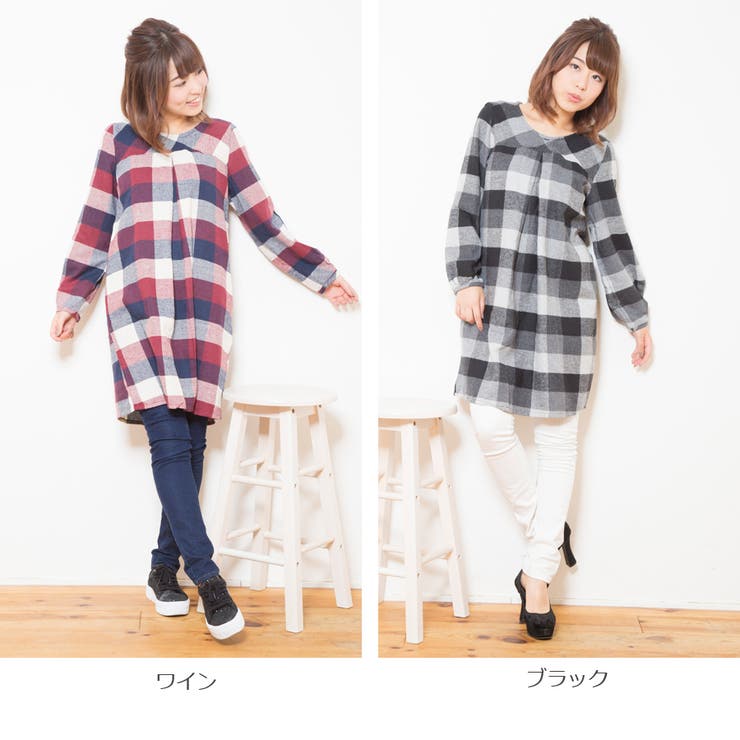 チェックビエラ前切り替えワンピース | Amulet | 詳細画像7 