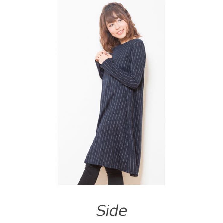 ストライプ後タックワンピース | Amulet | 詳細画像10 