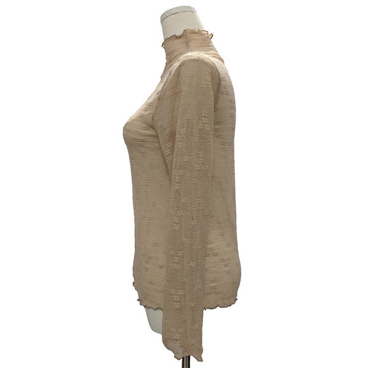 レースタッチフリルネックカットソーレディース長袖インナー無地メロウ袖可愛い重ね着… | Amulet | 詳細画像15 