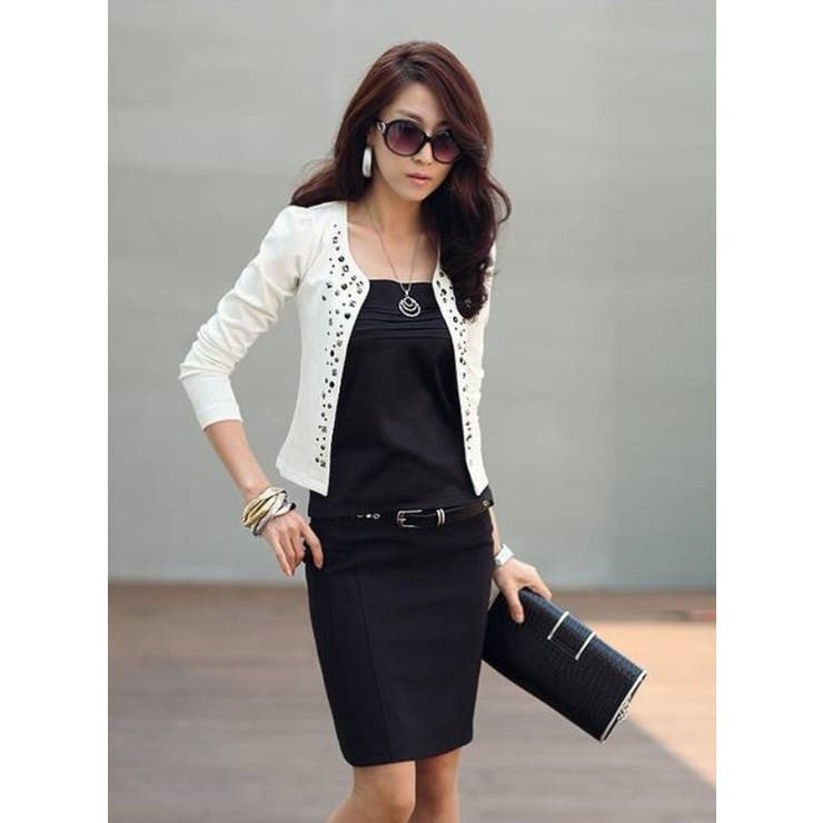 スタッツジャケット レディース 秋冬春 ショート丈 セレブ | Amulet | 詳細画像2 