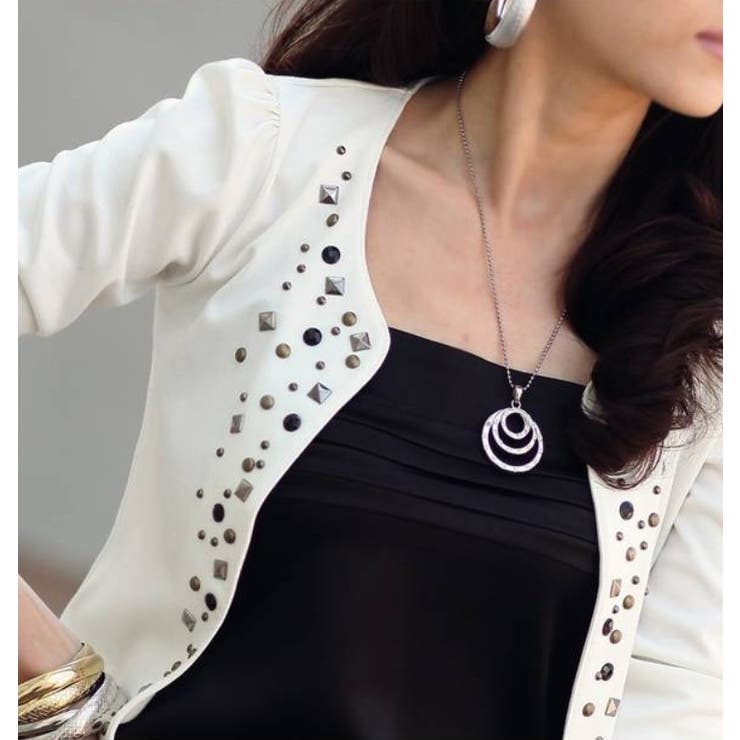 スタッツジャケット レディース 秋冬春 ショート丈 セレブ | Amulet | 詳細画像8 