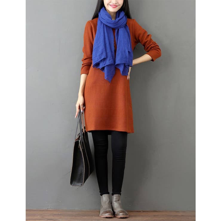 クルーネックチュニックレディースファッション春夏かわいい大人長袖上品ニット30代… | Amulet | 詳細画像16 