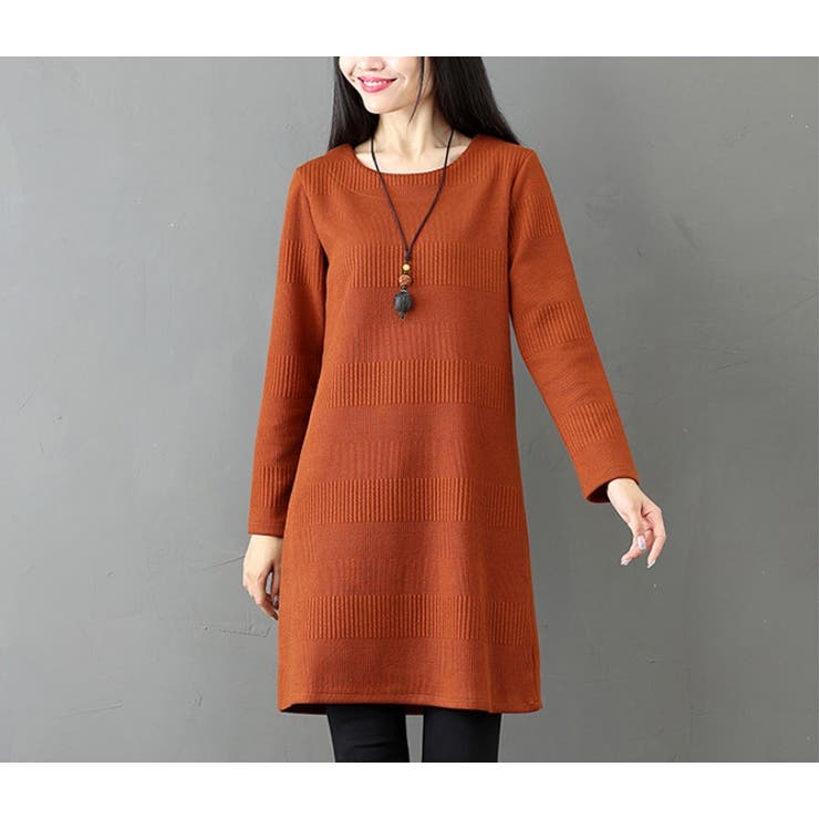 クルーネックチュニックレディースファッション春夏かわいい大人長袖上品ニット30代… | Amulet | 詳細画像4 