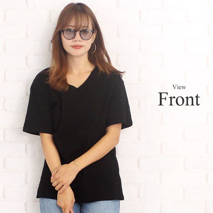 tシャツ エレガンスたっぷり！  V ネック T シャツ「韓国ファッション」 レディース アンドカワイイ And Kawaii 長袖Tシャツ Vネック スリムフィット