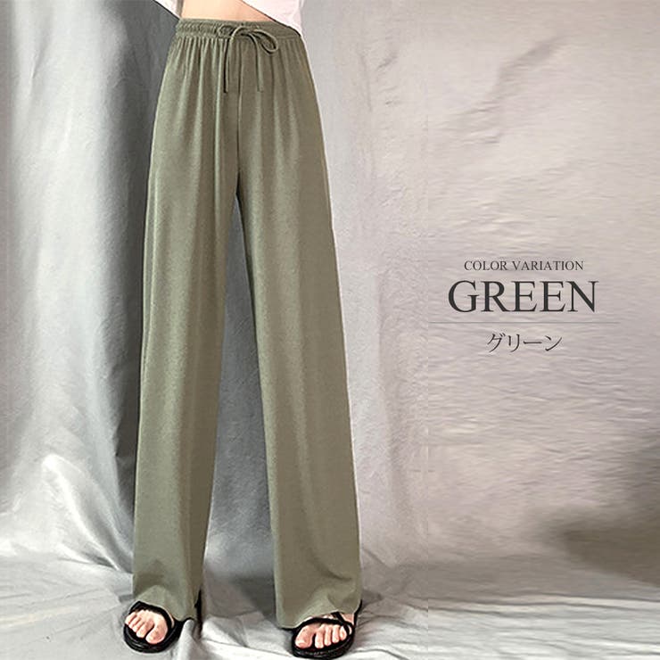 プリーツリラックスワイドパンツ ウエスト ゴム | Amulet | 詳細画像14