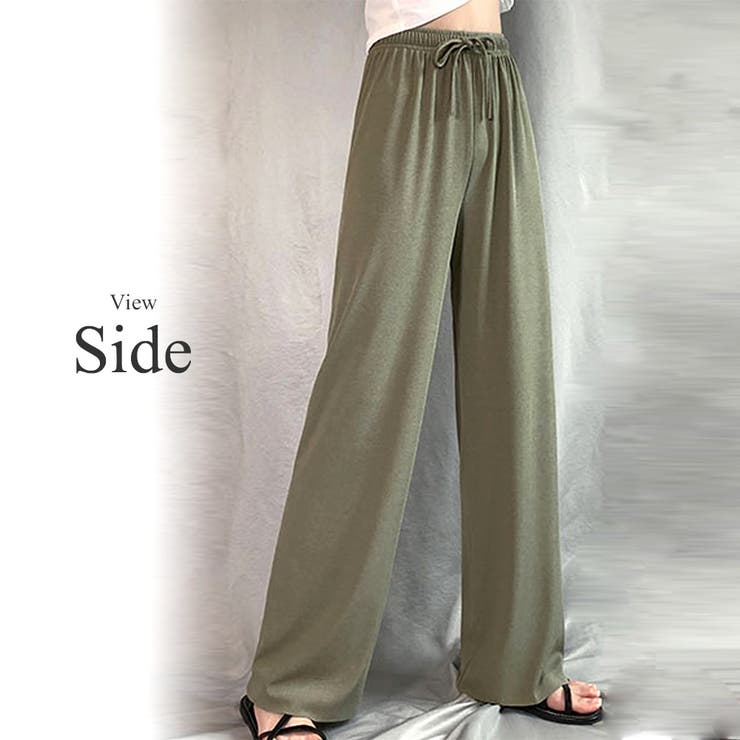 プリーツリラックスワイドパンツ ウエスト ゴム | Amulet | 詳細画像16