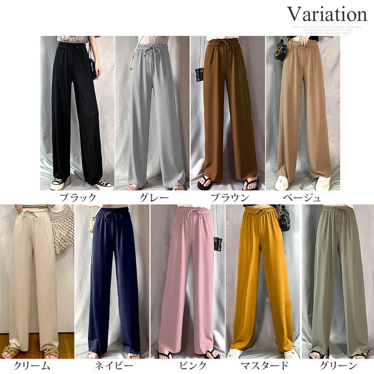 プリーツリラックスワイドパンツ ウエスト ゴム | Amulet | 詳細画像5