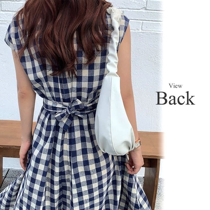 ウエストマークフレンチスリーブロングワンピース カジュアル シンプル | Amulet | 詳細画像12 