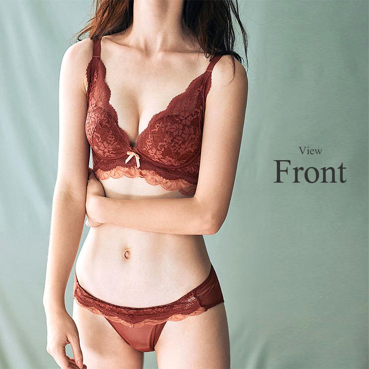 レースノンワイヤーブラジャー＆ショーツセット 可愛い おしゃれ ショーツ | Amulet | 詳細画像10 