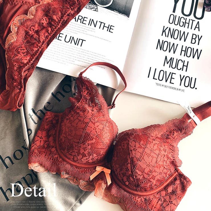 レースノンワイヤーブラジャー＆ショーツセット 可愛い おしゃれ ショーツ | Amulet | 詳細画像14 