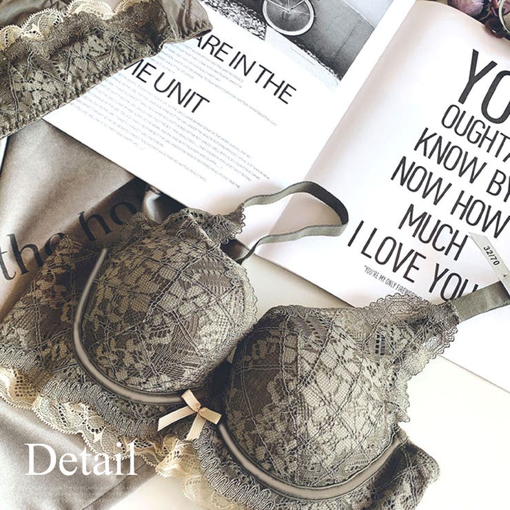 レースノンワイヤーブラジャー＆ショーツセット 可愛い おしゃれ ショーツ | Amulet | 詳細画像16 