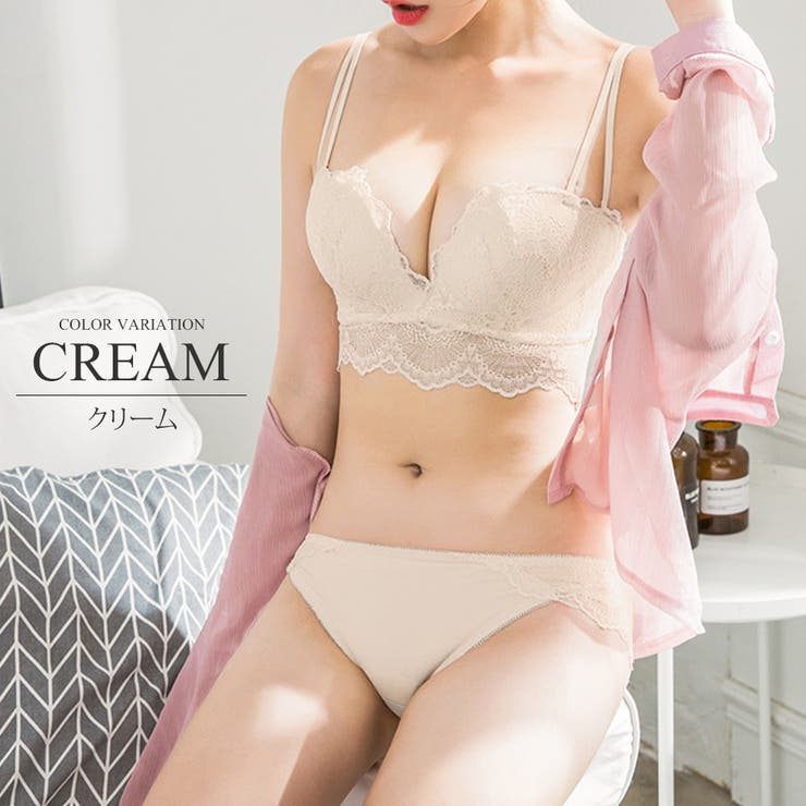 レースダブルストラップブラジャー＆ショーツセット 可愛い きれいめ | Amulet | 詳細画像10 