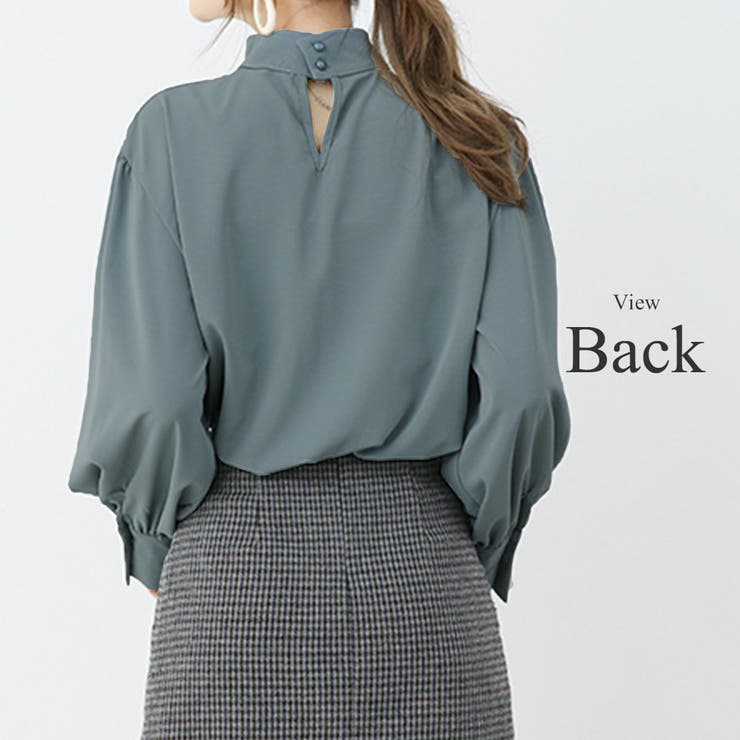 ギャザーシフォンブラウス オフィス シンプル 春 夏 秋 レディース | Amulet | 詳細画像14 