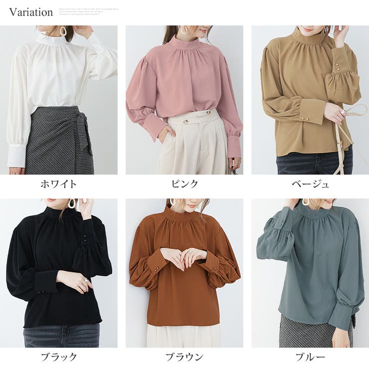 ギャザーシフォンブラウス オフィス シンプル 春 夏 秋 レディース | Amulet | 詳細画像5 