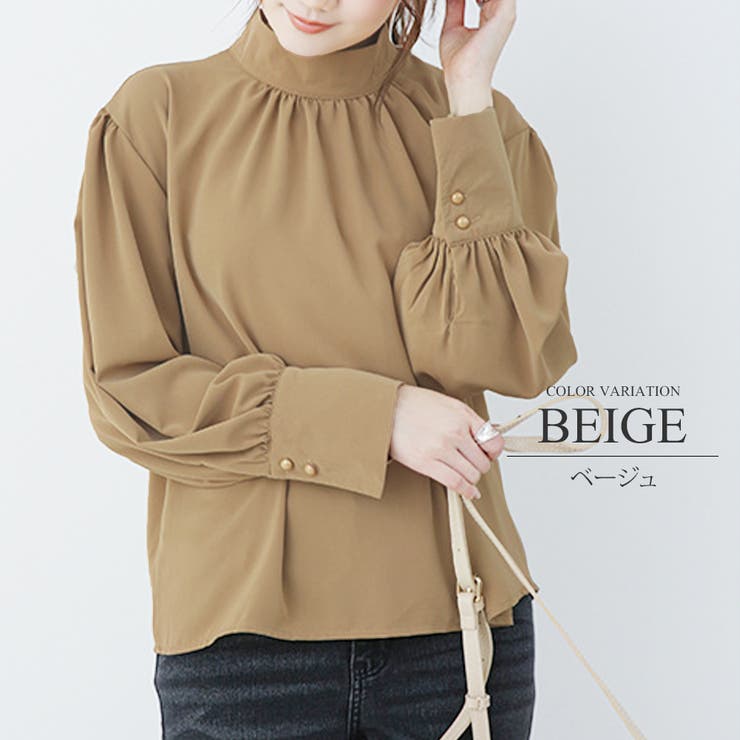 ギャザーシフォンブラウス オフィス シンプル 春 夏 秋 レディース | Amulet | 詳細画像8 