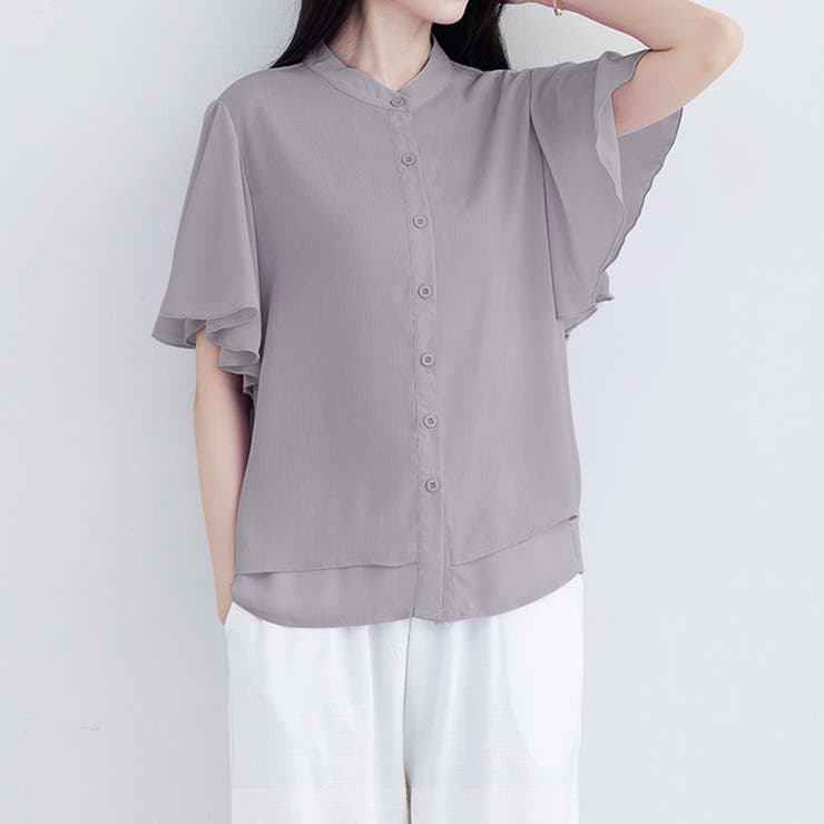 ラッフルスリーブブラウス フリル袖 シフォンブラウス | Amulet | 詳細画像13 