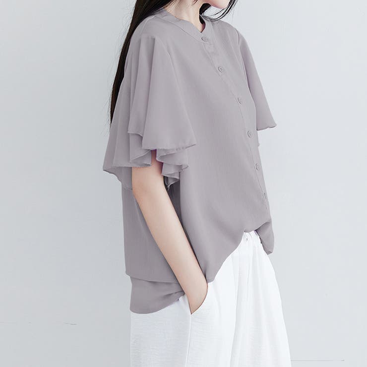 ラッフルスリーブブラウス フリル袖 シフォンブラウス | Amulet | 詳細画像14 